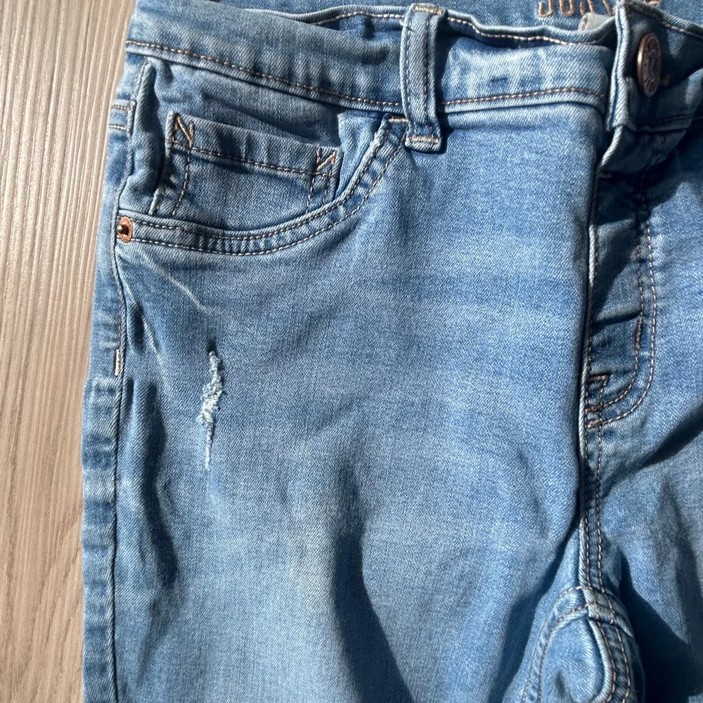 JUSTICE Distressed Mid-Rise Denim Jeans 12 PLUS Casual Stretchy Jeggings